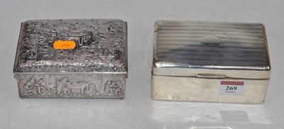 Lot 269 - A George V silver clad table cigarette box, of...