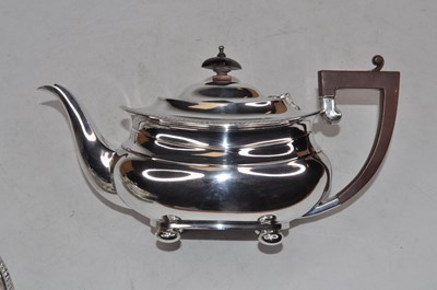 Lot 272 - A George V silver three-piece tea service, the...