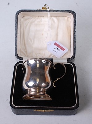 Lot 277 - A George V silver christening tankard, of bell...