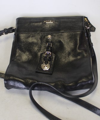 Lot 521 - A ladies Modalu black leather hand bag, with...