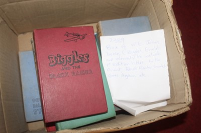 Lot 585 - A box of W.E. Johns books (Biggles, Gimlet and...