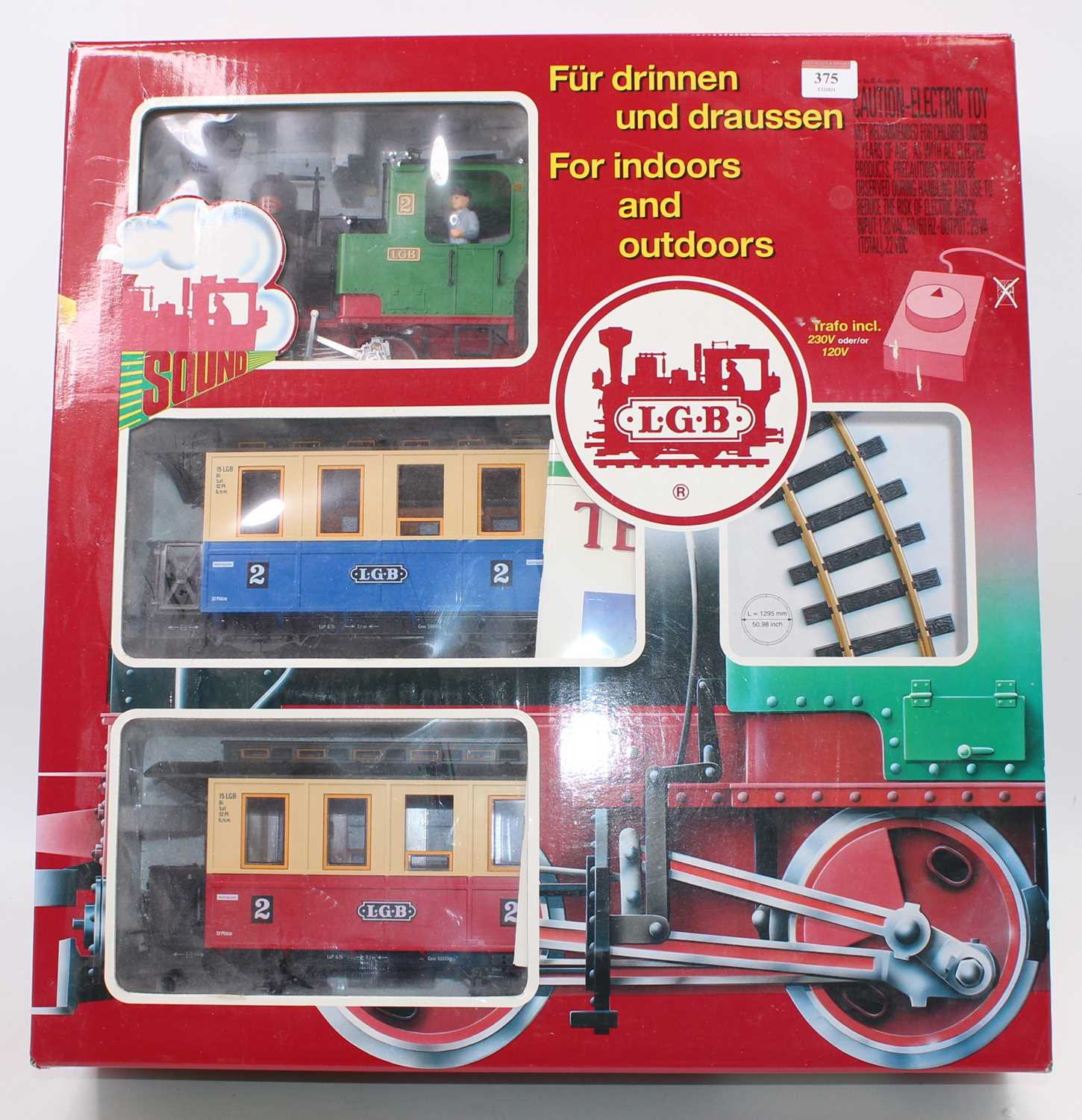 Lot 375 - LGB Garden Railway Passenger set comprising...