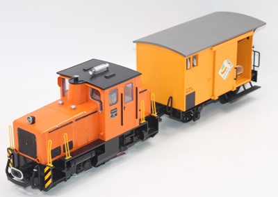 Lot 399 - LGB 0-4-0 diesel loco orange with 4-wheel...