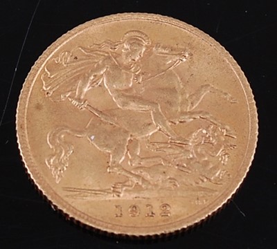 Lot 2055 - Great Britain, 1912 gold half sovereign,...