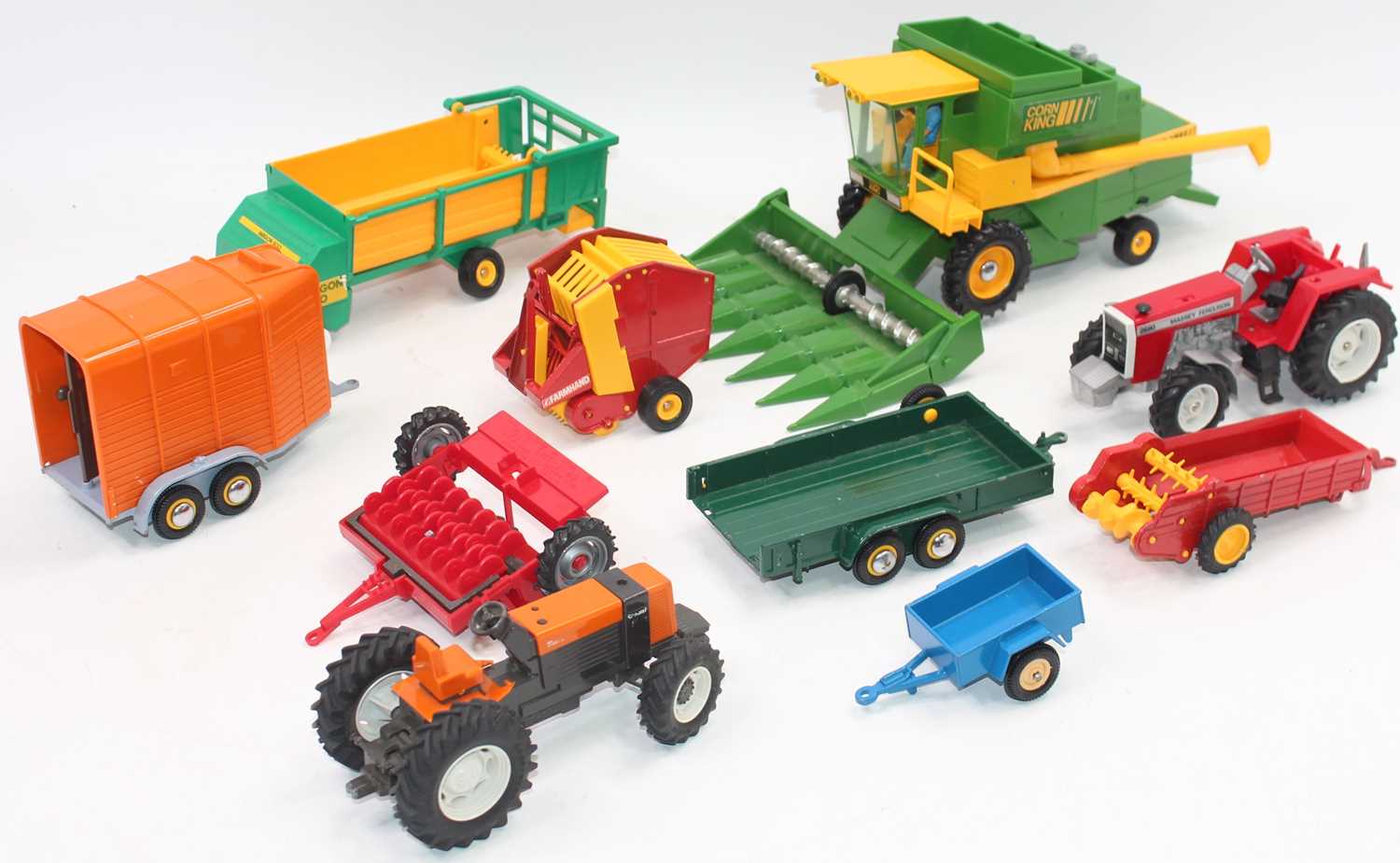 Lot 2021 - One small box of loose Britains Farm machinery...