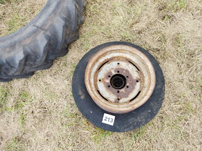 Lot 213 - Front Rims 750/16 with Hub & Front Wheel Weight