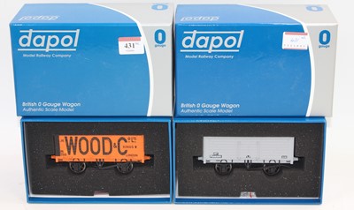 Lot 431 - Two Dapol 0 gauge open wagons each (M-BM): 7...
