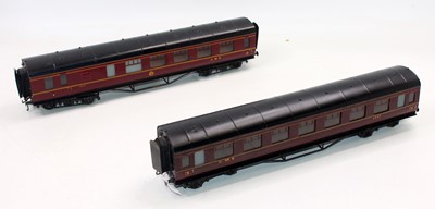 Lot 443 - Two Exley K6 LMS bogie corridor coaches, lined...