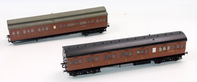 Lot 444 - Two LNER/BR brown bogie coaches: unidentified...