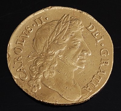 Lot 2043 - Great Britain, 1684 gold half guinea, Charles...