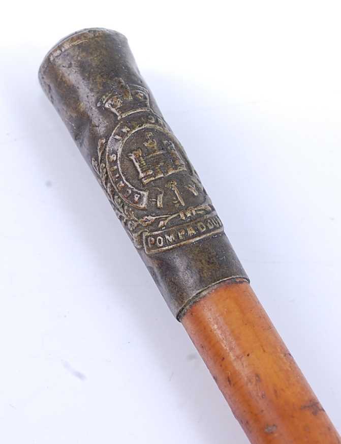 Lot 102 - A military swagger stick, having a malacca...