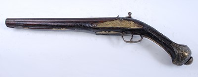 Lot 3 - A 19th century Turkish flintlock pistol,...