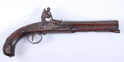 Lot 141 - A 19th century Turkish flintlock pistol,...
