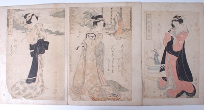 Lot 2476 - Kikugawa Eizan (1787-1867) – Three Bijin-ga; A...