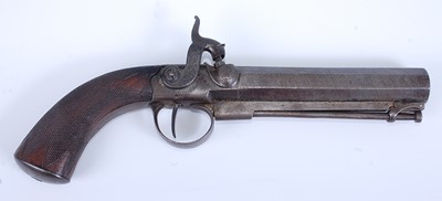 Lot 194 - A 19th century percussion pistol, the 12.5cm...