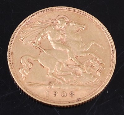 Lot 2083 - Great Britain, 1908 gold half sovereign,...