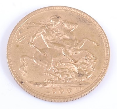 Lot 2104 - Great Britain, 1906 gold full sovereign,...