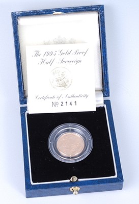 Lot 2047 - Great Britain, 1995 gold proof half sovereign,...