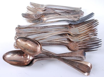 Lot 2134 - * A George III silver harlequin part cutlery...