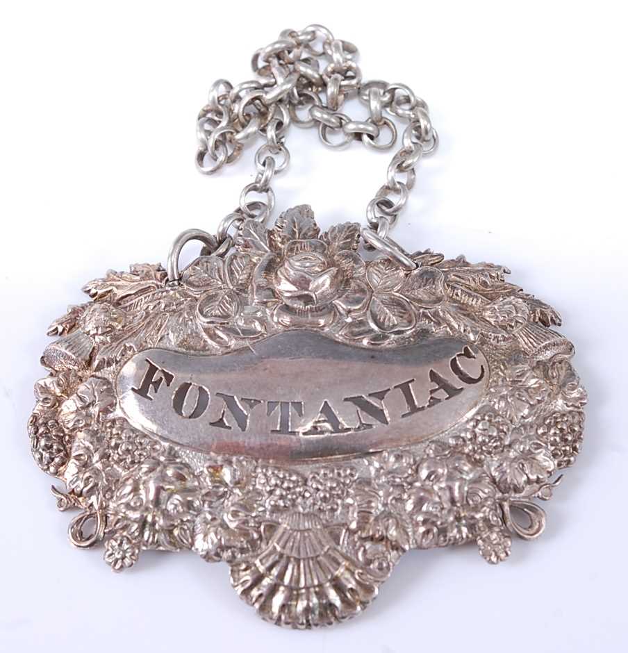 Lot 2231 - * A George IV silver decanter collar, being...
