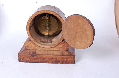 Lot 30 - A late Victorian oak cased drumhead mantel...