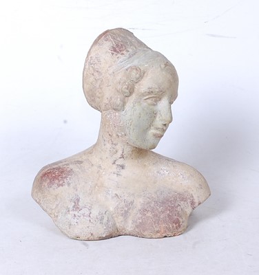 Lot 52 - A moulded terracotta head & shoulders portrait...
