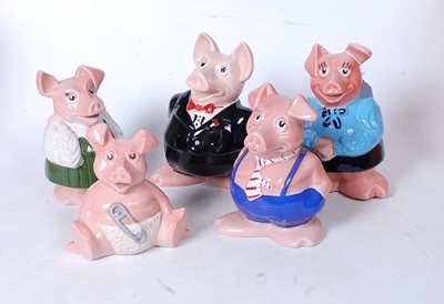 Lot 40 - A set of five Wade Natwest pig money-boxes