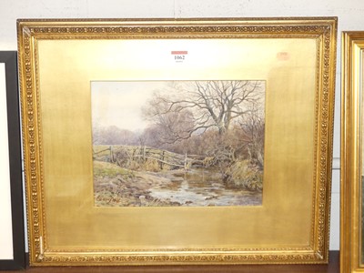 Lot 1062 - E Danny(?) - River landscape, watercolour...