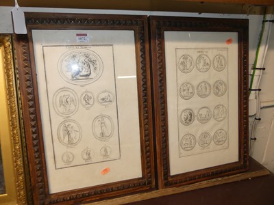 Lot 1072 - A pair of Italian monochrome engravings...