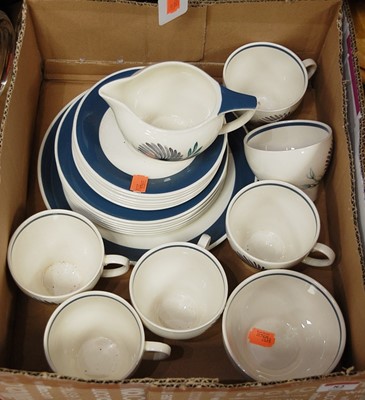 Lot 82 - A Susie Cooper six-place setting tea service,...