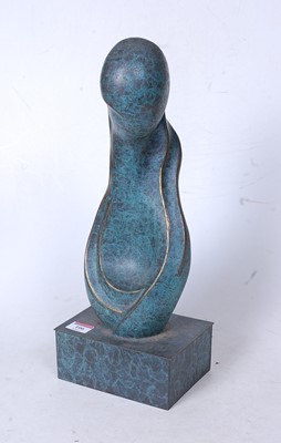 Lot 106 - A modern green patinated brass alloy abstract...