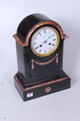 Lot 123 - A late Victorian black slate and rouge marble...