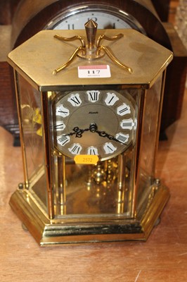Lot 117 - A Kundo brass cased anniversary type clock...