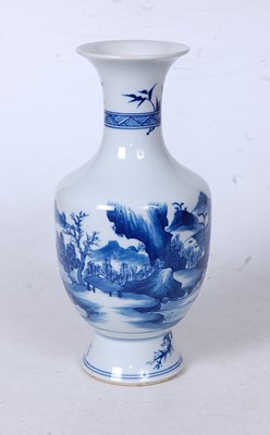 Lot 235 - A Chinese export blue and white vase, having a...