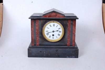 Lot 128 - A late Victorian black slate and rouge marble...