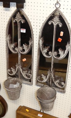 Lot 1141 - A pair of contemporary aged galvanised metal...