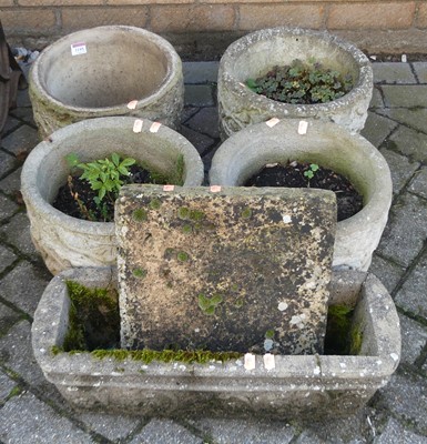 Lot 1145 - Four reconstituted stone circular garden...