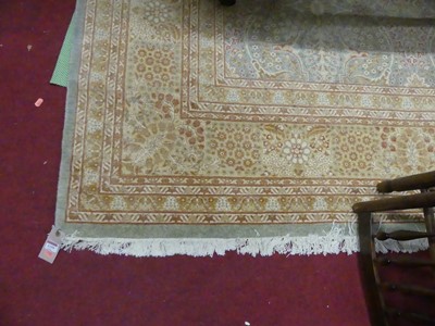 Lot 1159 - A large Persian style pale blue ground Tabriz...