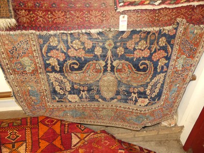 Lot 1164 - A Turkish woollen blue ground prayer rug, 140...