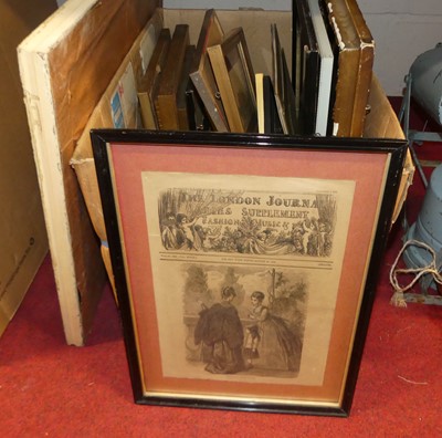 Lot 1084 - A box of assorted pictures and prints, to...