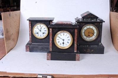 Lot 153 - A late Victorian black slate and rouge marble...