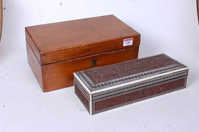 Lot 154 - A Victorian walnut box having a partially...
