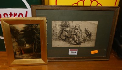 Lot 1106 - 19th century school - Girl in a wooded...