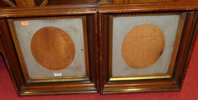 Lot 1114 - A pair of circa 1900 mahogany picture frames,...