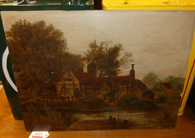 Lot 1116 - H Bright - East Anglian timbered house before...