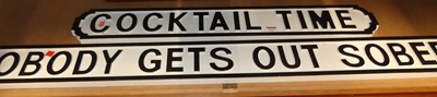 Lot 1117 - A painted cut-out wooden sign 'Cocktail Time',...