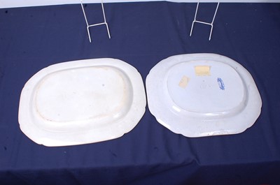 Lot 134 - A Victorian blue and white printed meat plate...