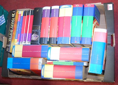 Lot 206 - A box of J K Rowling books, all being Harry...