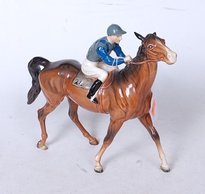 Lot 212 - A Beswick racehorse and jockey (walking...