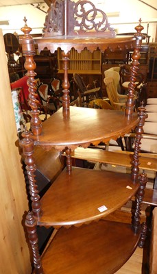 Lot 1245 - A Victorian mahogany spiral turned four-tier...